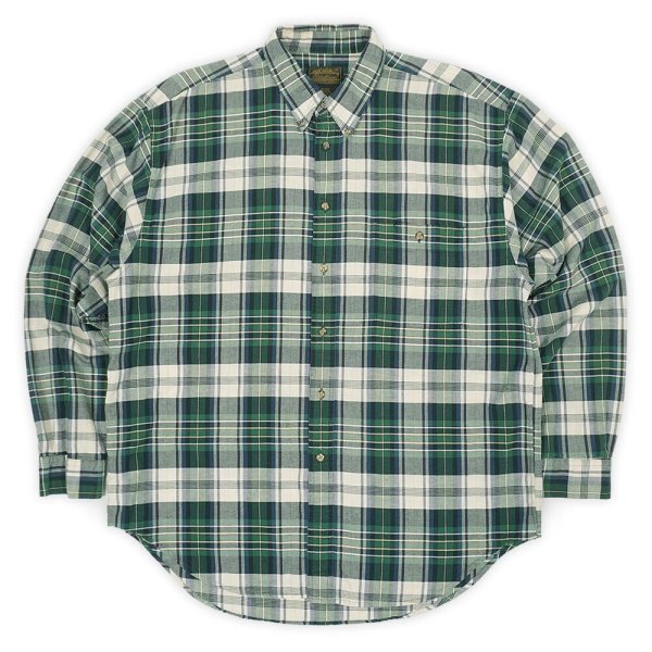 画像1: Early 90's Eddie Bauer ボタンダウンシャツ "GREEN  PLAID" (1)