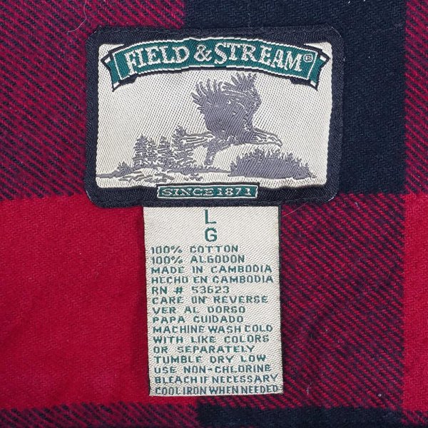 画像2: 00's Field & Stream ブロックチェック柄 ヘビーネルシャツ "RED×BLACK" (2)