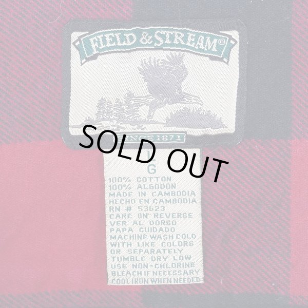 画像2: 00's Field & Stream ブロックチェック柄 ヘビーネルシャツ "RED×BLACK" (2)