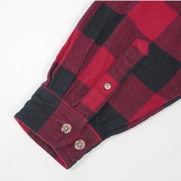画像4: 00's Field & Stream ブロックチェック柄 ヘビーネルシャツ "RED×BLACK" (4)