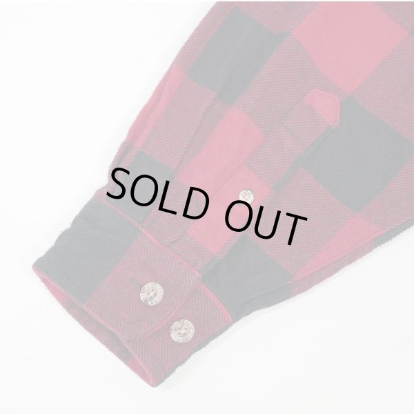 画像4: 00's Field & Stream ブロックチェック柄 ヘビーネルシャツ "RED×BLACK" (4)