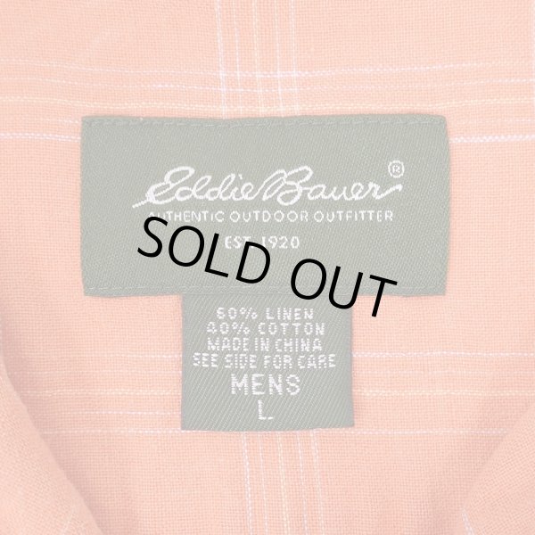 画像2: 00's Eddie Bauer S/S コットンリネンシャツ (2)