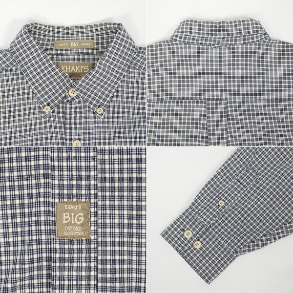 画像3: 90's KHAKI'S by ARROW ボタンダウンシャツ "Navy×White Plaid / BIG OXFORD" (3)