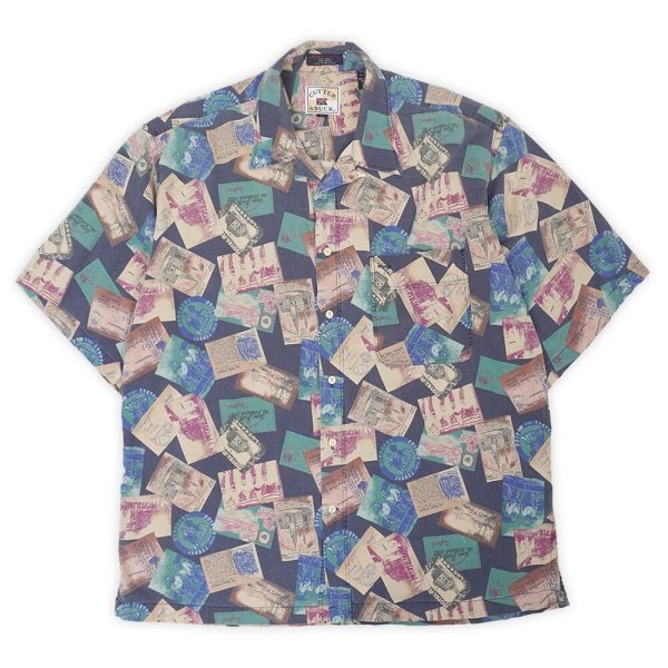 画像1: 90's CUTTER & BUCK S/S 総柄 オープンカラーシャツ "Rayon×Cotton" (1)