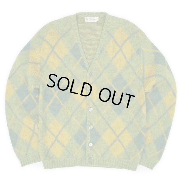 画像1: 60's Andrew Mac Rae アーガイル柄 ウールニット カーディガン (1)