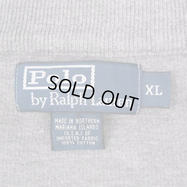 画像2: 00's Polo Ralph Lauren ハーフジップ コットンニット "GRAY" (2)