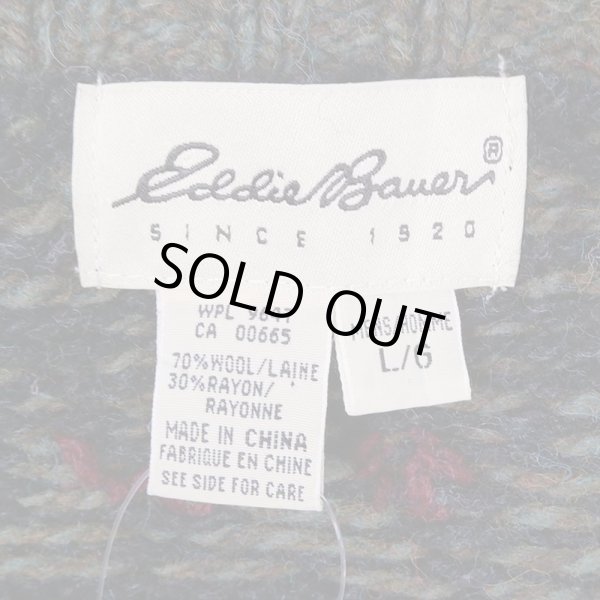 画像3: 90's Eddie Bauer ノルディック柄 ウールニット "白タグ" (3)