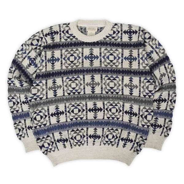 画像1: 90's ST.JOHN'S BAY ネイティブ柄 コットンニット (1)