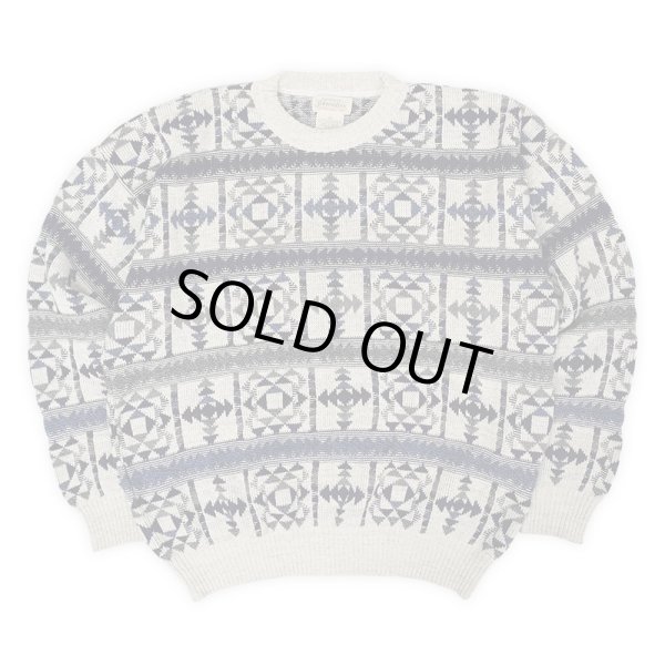 画像1: 90's ST JOHN'S BAY ネイティブ柄 コットンニット (1)