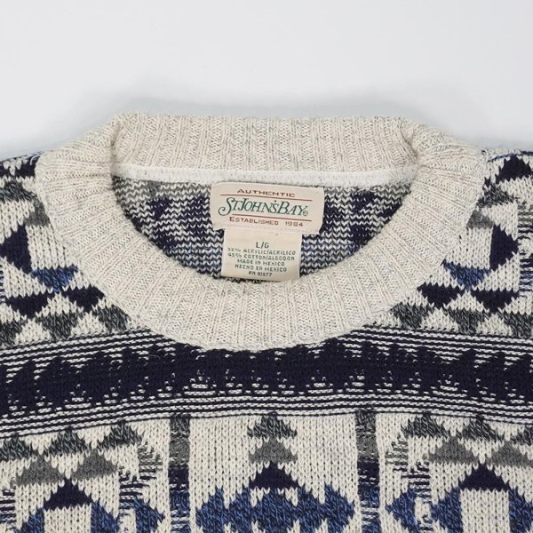 画像3: 90's ST.JOHN'S BAY ネイティブ柄 コットンニット (3)