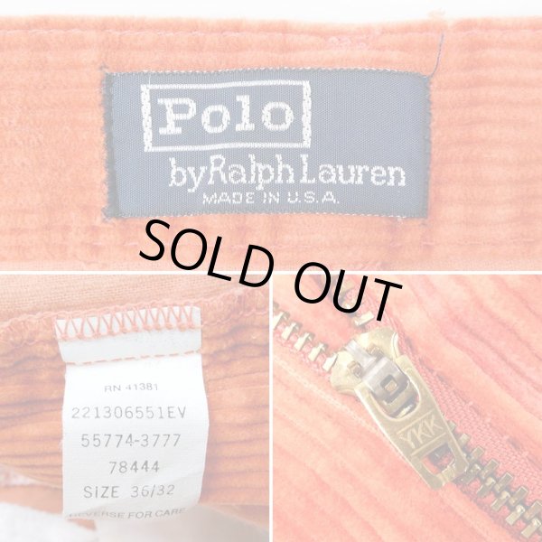 画像4: 90's Polo Ralph Lauren 2タック 太畝コーデュロイパンツ “MADE IN USA” (4)