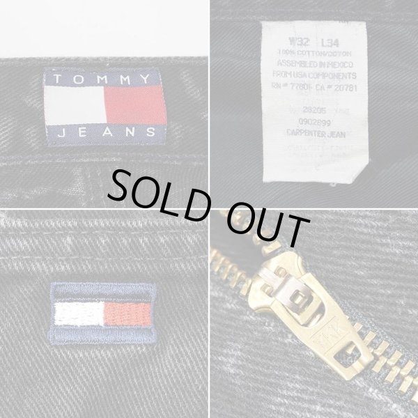 画像4: 90's TOMMY JEANS ブラックデニム ペインターパンツ (4)