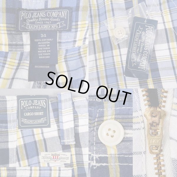 画像3: 90’s POLO JEANS チェック柄 カーゴショーツ “DEADSTOCK” (3)