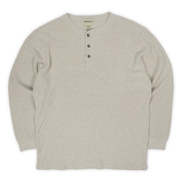 画像1: 90's Eddie Bauer ヘンリーネック サーマルカットソー (1)