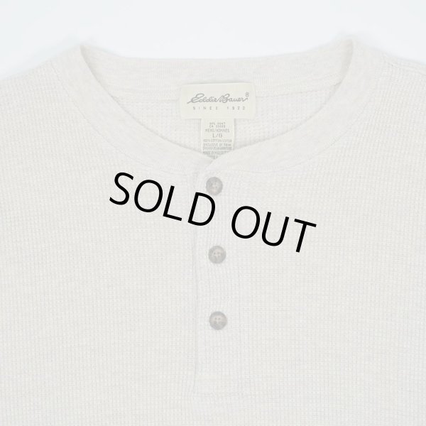 画像3: 90's Eddie Bauer ヘンリーネック サーマルカットソー (3)