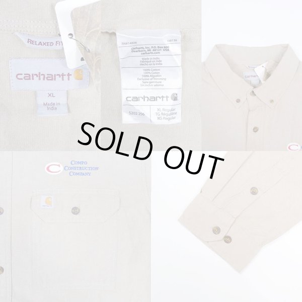 画像3: 00's Carhartt シャンブレー ボタンダウンシャツ "企業ロゴ刺繍 / DEADSTOCK" (3)
