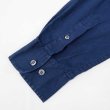 画像5: 00's Eddie Bauer インディゴ染め バンドカラーシャツ "Cotton×Linen" (5)