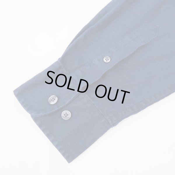 画像5: 00's Eddie Bauer インディゴ染め バンドカラーシャツ "Cotton×Linen" (5)