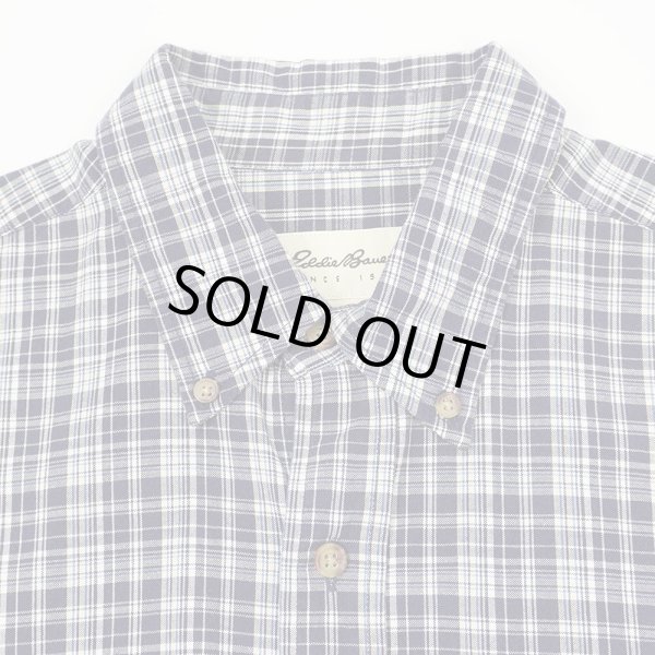 画像3: 90's Eddie Bauer S/S ボタンダウンシャツ "Navy Plaid" (3)