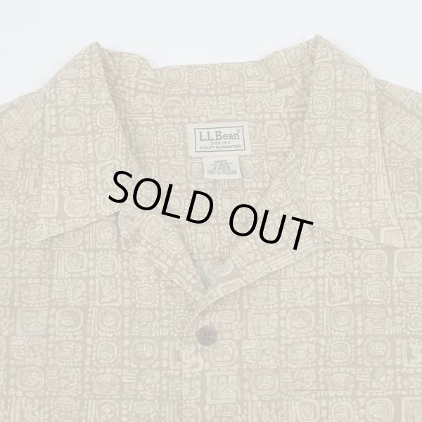 画像3: Early 00's L.L.Bean 総柄 S/S オープンカラーシャツ "BEIGH BASE" (3)