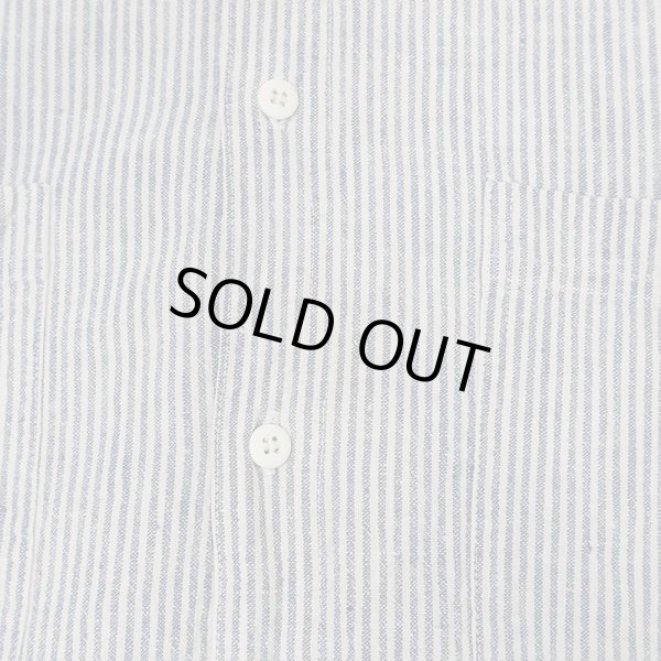 画像5: 90's CACTUS ヒッコリーストライプ柄 バンドカラーシャツ "LINEN×COTTON" (5)