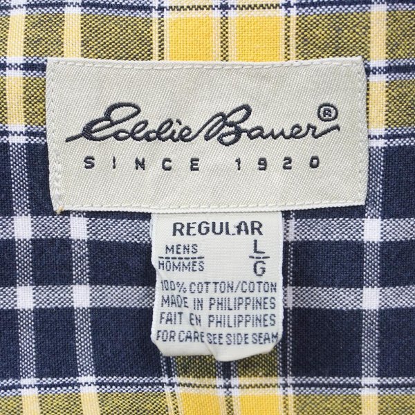 画像2: 90's Eddie Bauer ボタンダウンシャツ "YELLOW PLAID" (2)