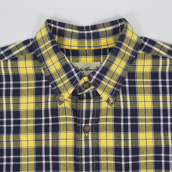 画像3: 90's Eddie Bauer ボタンダウンシャツ "YELLOW PLAID" (3)