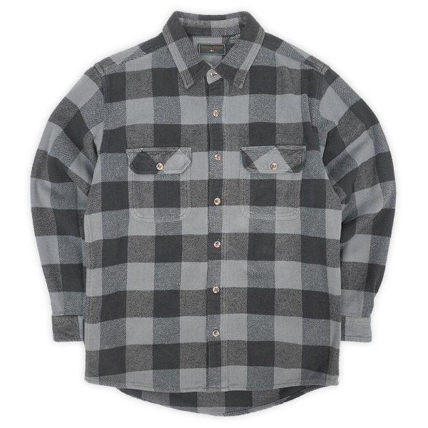画像1: 00's Field & Stream ブロックチェック柄 ヘビーネルシャツ "GRAY×BLACK" (1)