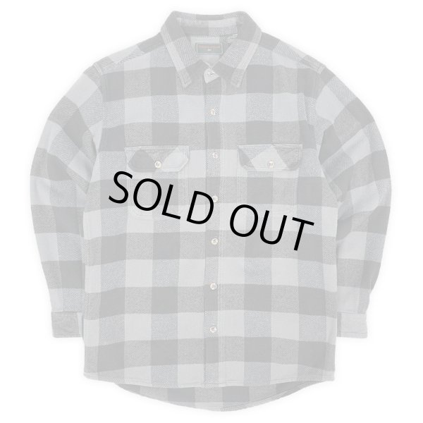 画像1: 00's Field & Stream ブロックチェック柄 ヘビーネルシャツ "GRAY×BLACK" (1)