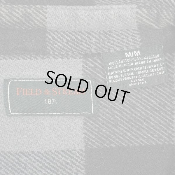 画像2: 00's Field & Stream ブロックチェック柄 ヘビーネルシャツ "GRAY×BLACK" (2)