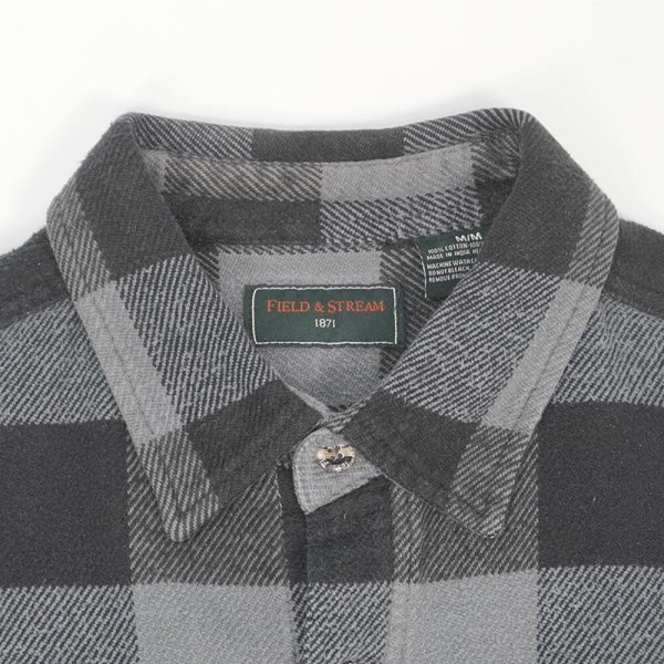 画像3: 00's Field & Stream ブロックチェック柄 ヘビーネルシャツ "GRAY×BLACK" (3)