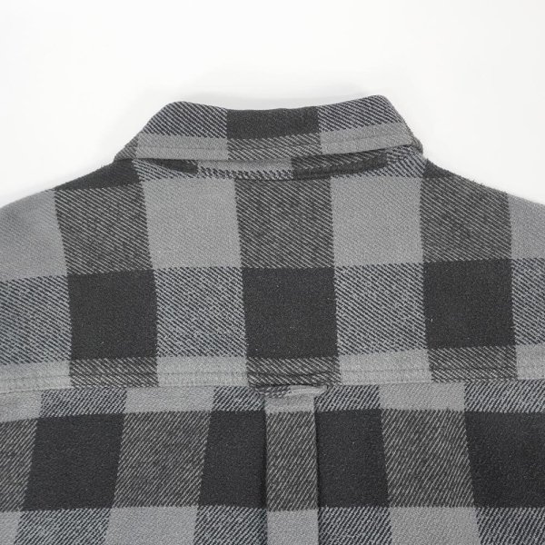 画像4: 00's Field & Stream ブロックチェック柄 ヘビーネルシャツ "GRAY×BLACK" (4)