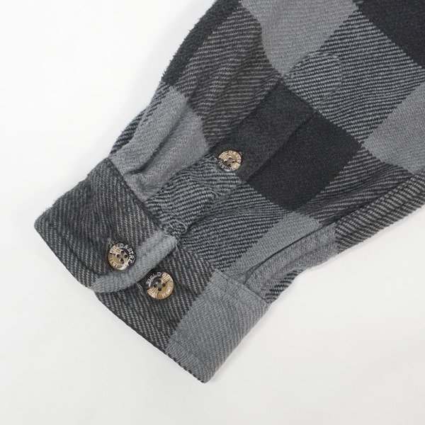 画像5: 00's Field & Stream ブロックチェック柄 ヘビーネルシャツ "GRAY×BLACK" (5)