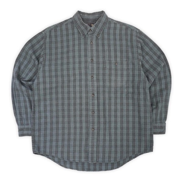 画像1: 00's Arrow フランネル ボタンダウンシャツ "Blue×Navy Plaid" (1)