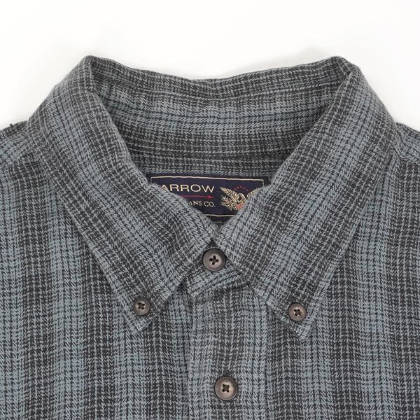 画像3: 00's Arrow フランネル ボタンダウンシャツ "Blue×Navy Plaid" (3)