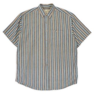 90's DOCKERS S/S マルチストライプ柄 ボタンダウンシャツ “INDIGO