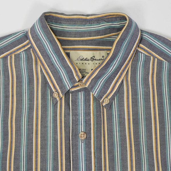 画像3: 90's Eddie Bauer S/S マルチストライプ柄 ボタンダウンシャツ (3)