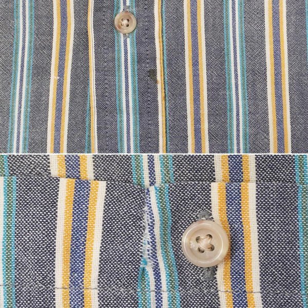 画像4: 90's Eddie Bauer S/S マルチストライプ柄 ボタンダウンシャツ (4)