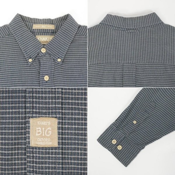 画像3: 90's KHAKI'S by ARROW ボタンダウンシャツ "Navy×Black Plaid / BIG OXFORD" (3)