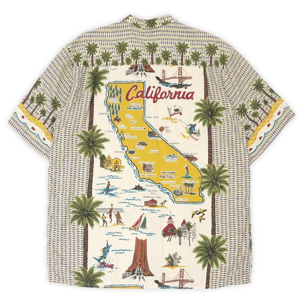 画像2: 90's Reyn Spooner レーヨンハワイアンシャツ “American Classics / california” (2)