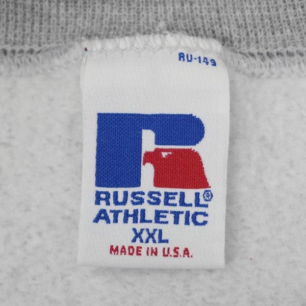 画像2: 90's RUSSELL 前V ブランクスウェット "HEATHER GRAY / MADE IN USA" (2)
