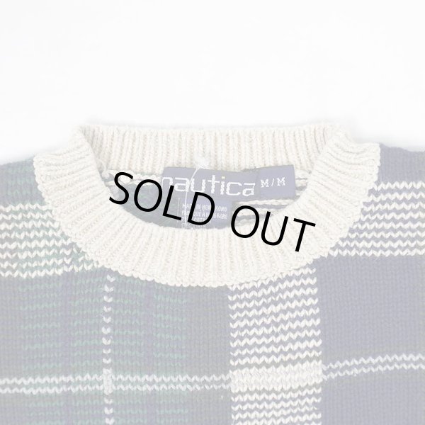 画像3: 90's NAUTICA チェック柄 コットンニット (3)