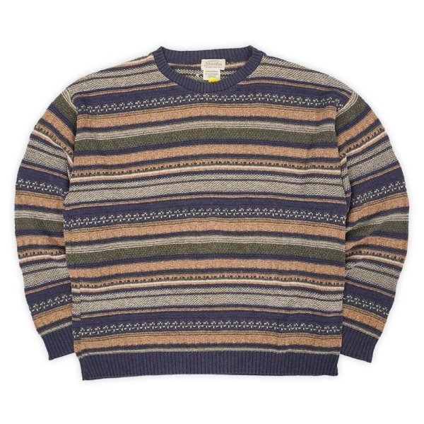 画像1: 90's ST.JOHN'S BAY マルチボーダー コットンニット "MADE IN USA" (1)