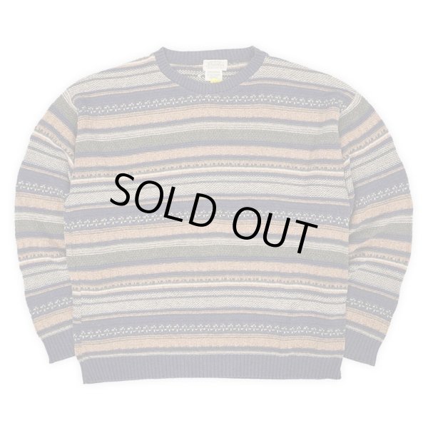 画像1: 90's ST JOHN'S BAY マルチボーダー コットンニット "MADE IN USA" (1)