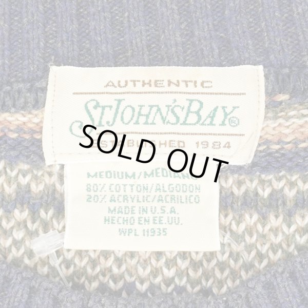 画像2: 90's ST JOHN'S BAY マルチボーダー コットンニット "MADE IN USA" (2)