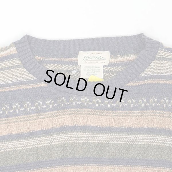 画像3: 90's ST JOHN'S BAY マルチボーダー コットンニット "MADE IN USA" (3)