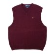 画像1: 90's Polo Ralph Lauren Vネック コットンニット ベスト "Burgundy" (1)