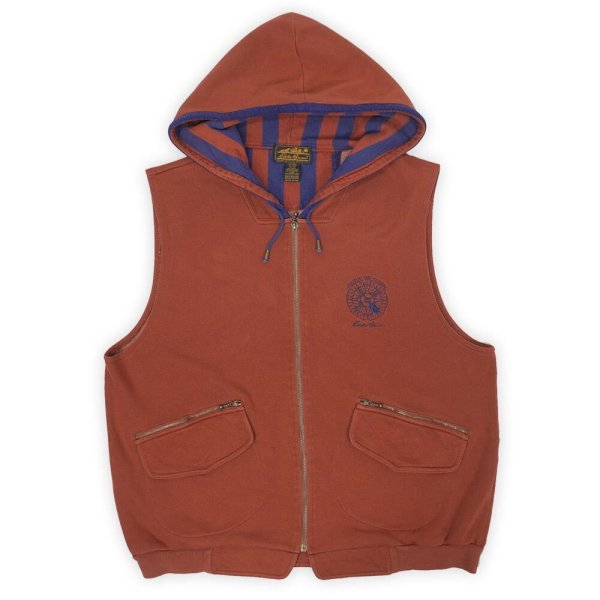 画像1: 90's Eddie Bauer スウェット フーディー ベスト "黒タグ" (1)