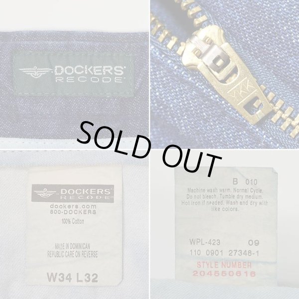 画像4: Early 00's DOCKERS 2タック デニムトラウザー "Dark Indigo / W34 L32" (4)
