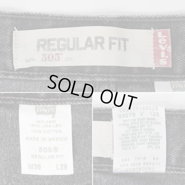 画像3: 05's Levi's 505 ブラックデニムパンツ "W36 L29" (3)